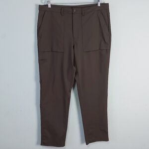 Alo Yoga Men Cargo Pant Size 38R Brown Lightweight Zippered Pockets Streetwear